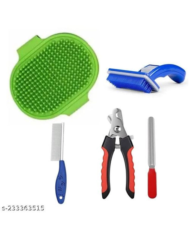 Grooming Kit for Pet (Multicolor, Set of 5)
