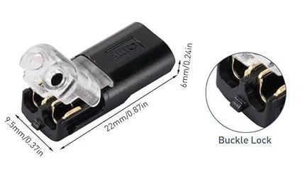 Fast-Fit 2-Pin Double-Wire Plug-in Connectors (Pack of 6)