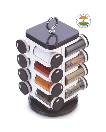 8119 Ganesh Multipurpose Revolving Spice Rack With 16 Pcs Dispenser Each 100 Ml Plastic Spice Abs Material 1 Piece Spice Set 1 Piece Spice Set  (Plastic)