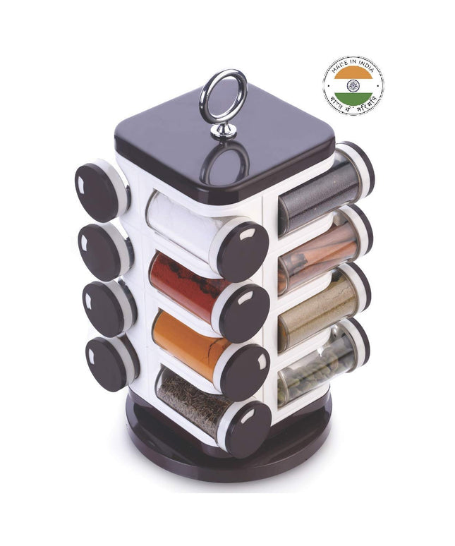 8119 Ganesh Multipurpose Revolving Spice Rack With 16 Pcs Dispenser Each 100 Ml Plastic Spice Abs Material 1 Piece Spice Set 1 Piece Spice Set  (Plastic)