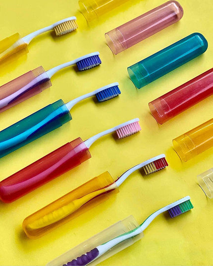4969 6pc Plastic Toothbrush Cover Anti Bacterial Toothbrush Container- Tooth Brush Travel Covers Case Holder Cases