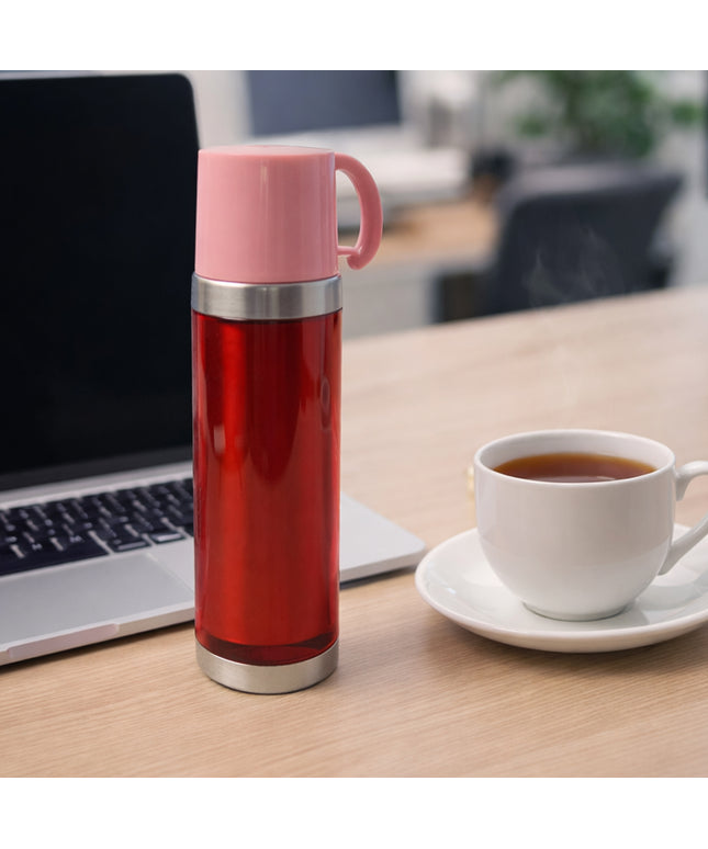 Insulated Travel Mug Bottle With Handle Lid (500 Ml)