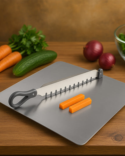 Supermom Stainless Steel Multifunctional Cut  Chop Vegetable Slicer Tool (1 Pc)