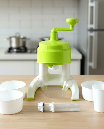 Manual Hand Crank Ice Crusher Snow Maker Machine (1 Set Mix Color)