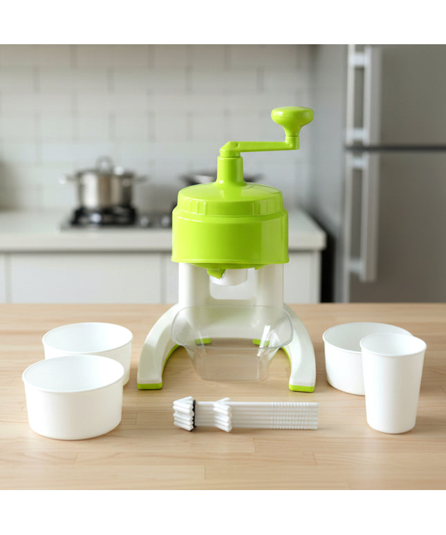 Manual Hand Crank Ice Crusher Snow Maker Machine (1 Set Mix Color)