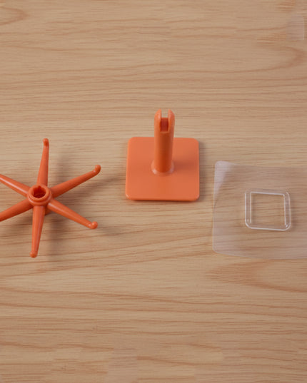 Orange 360 Rotating Wall Mounted Kitchen Utensils Hook Stand (1 Pc)