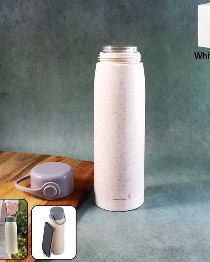 6951 High Portable Water Bottle Creative Wheat Fragrance Glass Bottle Water With Mobile Phone Holder Wide Mouth Glass Water 380ml (Moq - 80 Pc)