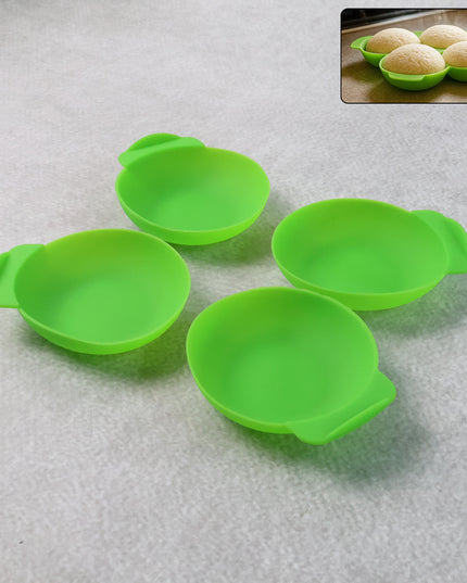 Idli Maker Cups (4 Pcs)  Food-grade Silicone Non-stick Idli Dhokla Egg Poacher Moulds