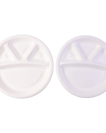 Vegnar 4 Compartment Disposable Food Serving Plate Set (10 Pc)