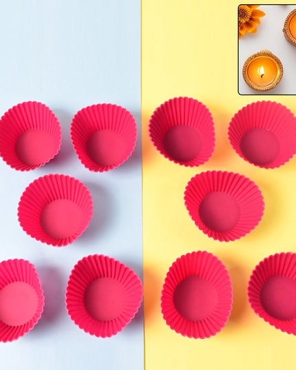 Silicone Cup Cake Mould (10 Pcs Set)