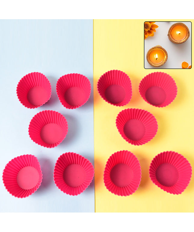 Silicone Cup Cake Mould (10 Pcs Set)
