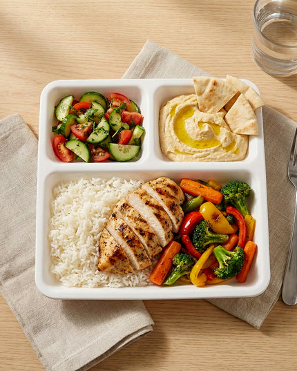Plastic 3-compartment Plate For Meal Serving