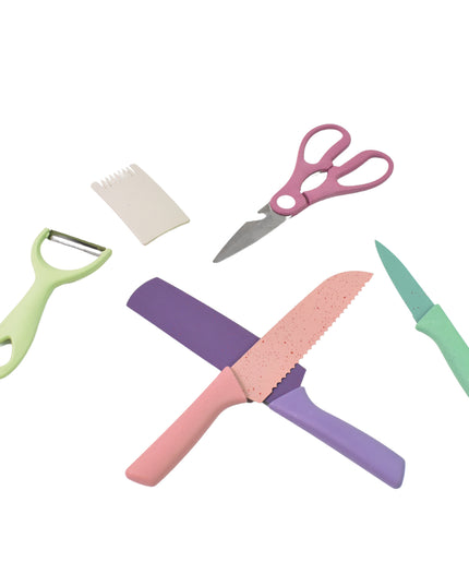 Professional Colorful Kitchen Knives Set (6 Pcs Set)