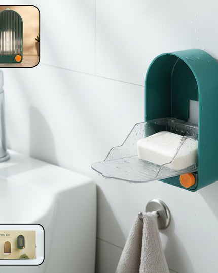 Wall Mounted Soap Holder With Drain Tray (1 Pc)