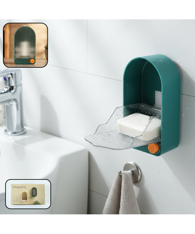 Wall Mounted Soap Holder With Drain Tray (1 Pc)