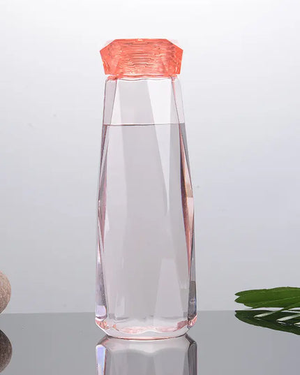 5213 Glass Fridge Water Bottle Plastic Cap With Two Water Glass For Home  Kitchen Use