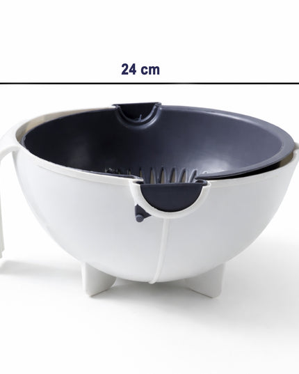 Multipurpose 2 In 1 Vegetable Washing Bowl With Strainer (1 Pc)