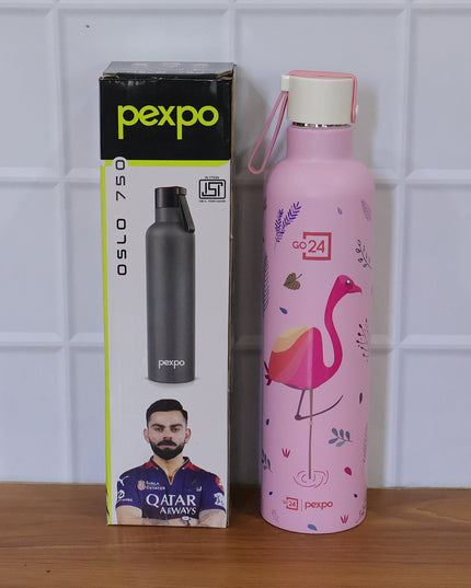 Pexpo Oslo Art Printed Insulated Stainless Steel Water Bottle - 750 Ml