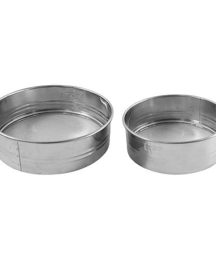 Stainless Steel Fine Mesh Atta Chalni Sieve Set (2 Pc Set)