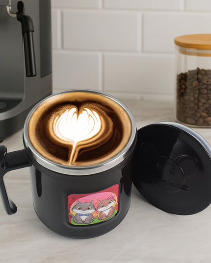 1 Pc Apex Cat Mug  250 Ml Stainless Steel Insulated Inner With Cute Cat Print