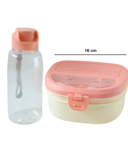 Plastic Lunch Box With Water Bottle Combo Set (1 Set)