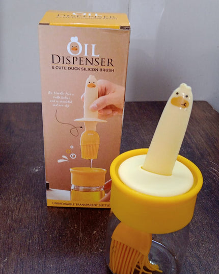 2 In 1 Oil Dispenser Bottle With Silicone Basting Brush (1 Set)