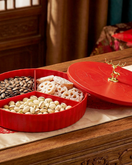2 Layer Multipurpose Decorative Dry Fruit And Snack Serving Tray (1 Pc)