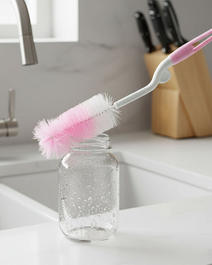Bottle  Nipple Cleaning Brush With 360 Rotary Handle (1 Pc)