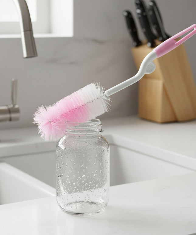 Bottle  Nipple Cleaning Brush With 360 Rotary Handle (1 Pc)