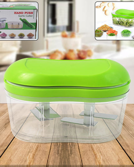 Manual Hand Push Garlic Cutter  Vegetable Chopper (1 Pc)