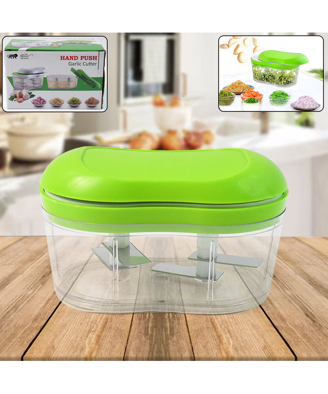 Manual Hand Push Garlic Cutter  Vegetable Chopper (1 Pc)