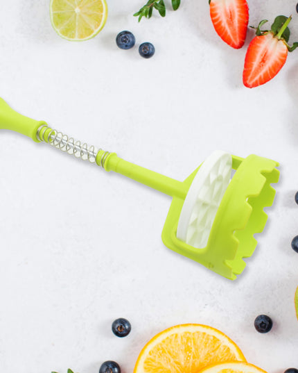 5768 Multi Functional One-handed Plastic Manual Mashed Potatoes Masher Mash Sweet Potato Masher With Comfort Grip And Stainless-steel Spring Design For Nonstick Pans (1 Pc)
