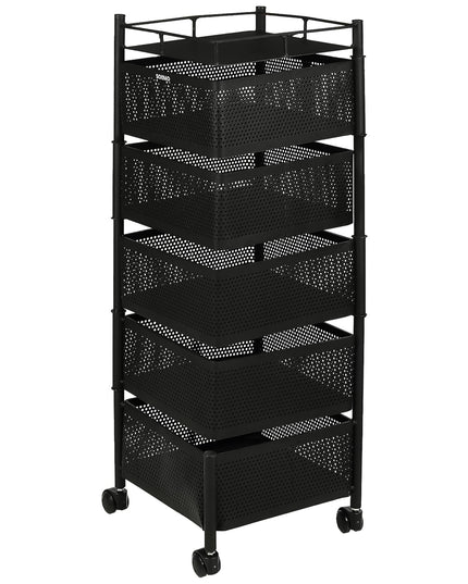 5 Layer Multipurpose Kitchen Storage Trolley With Wheels