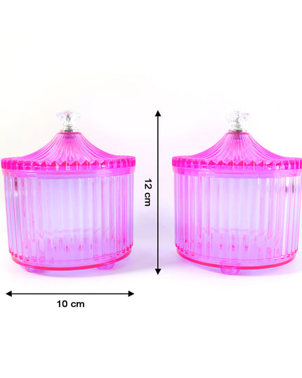 Plastic Luxury Transparent Dry Fruit Storage Jars  (2 Pc)