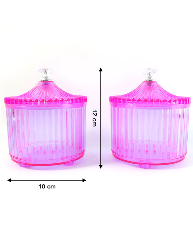 Plastic Luxury Transparent Dry Fruit Storage Jars  (2 Pc)