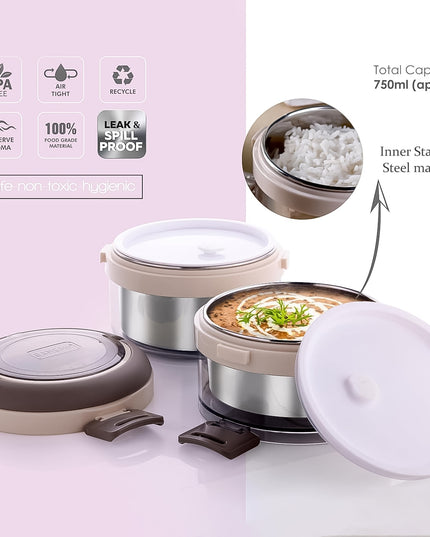 Ganesh Steko-2 Double Layer Stainless Steel Insulated Lunch Box Set