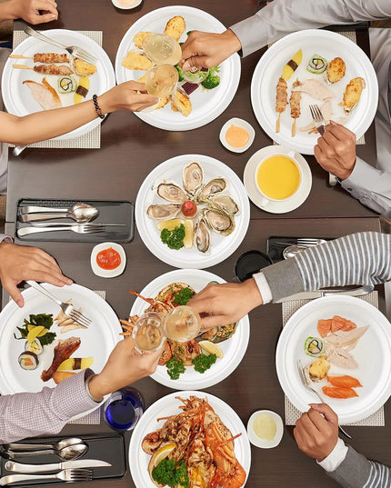 Vegnar Disposable Round Food Serving Plate (10 Pc)