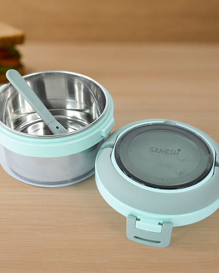 Ganesh Tiara 400ml Stainless Steel Insulated Lunch Box With Leakproof Lid  Folding Spoon