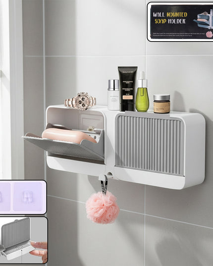 Wall Mounted 4-compartment Bathroom Storage  Soap Holder