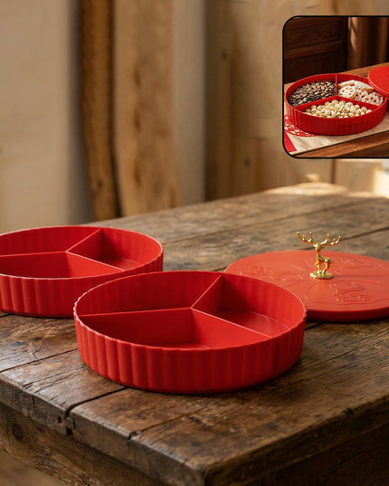 2 Layer Multipurpose Decorative Dry Fruit And Snack Serving Tray (1 Pc)