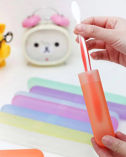 4969 6pc Plastic Toothbrush Cover Anti Bacterial Toothbrush Container- Tooth Brush Travel Covers Case Holder Cases