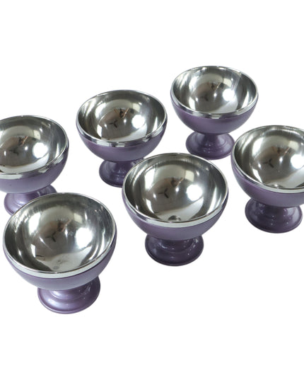 6 Pc Stainless Steel Dessert Bowl Cup Set With Stand