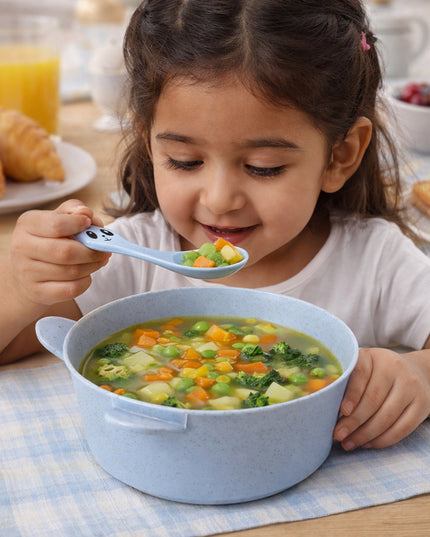Wheat Straw Kids Soup Bowl With Matching Spoon (240ml 1 Set )