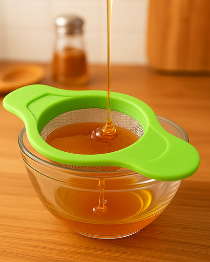 Stainless Steel Mesh Strainer With Dual Handle Plastic Frame (1 Pc)