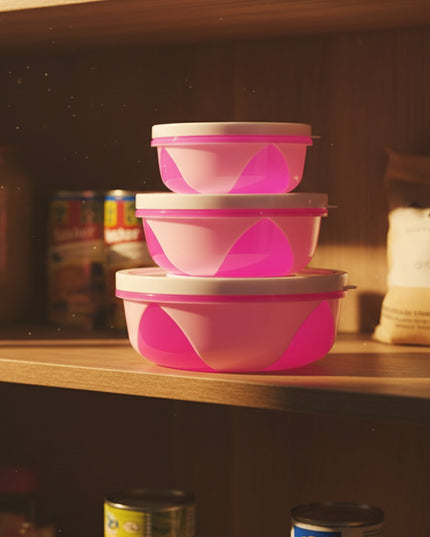 Apple Set Of 3 Plastic Storage Containers (1 Pc)