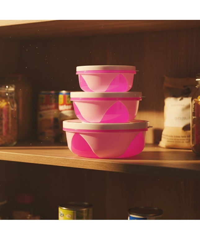 Apple Set Of 3 Plastic Storage Containers (1 Pc)
