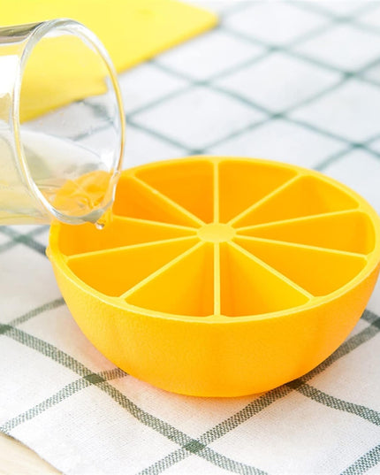 Lemon Shape Flexible Silicone Ice Cube Tray  8-slot Round Ice Mold (1 Pc)