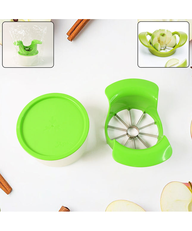 Apex Apple Cutter With Container  Unbreakable Abs Body  Stainless Steel Blades