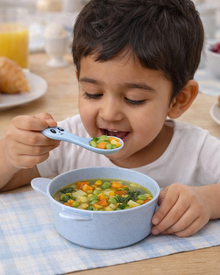 Wheat Straw Kids Soup Bowl With Matching Spoon (240ml 1 Set )