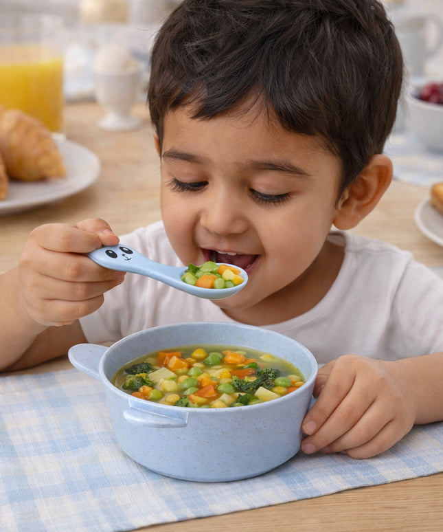 Wheat Straw Kids Soup Bowl With Matching Spoon (240ml 1 Set )